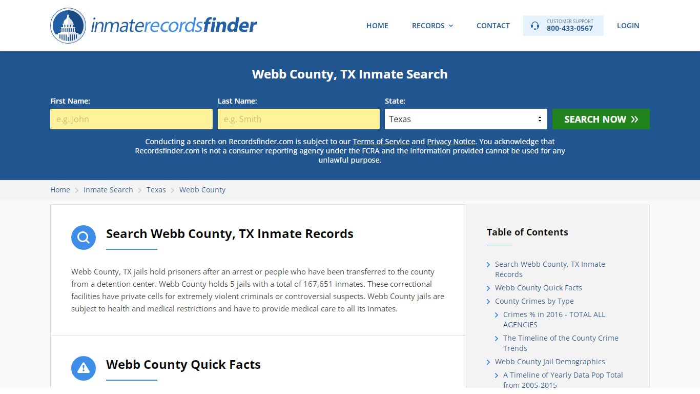 Webb County, TX Inmate Lookup & Jail Records Online