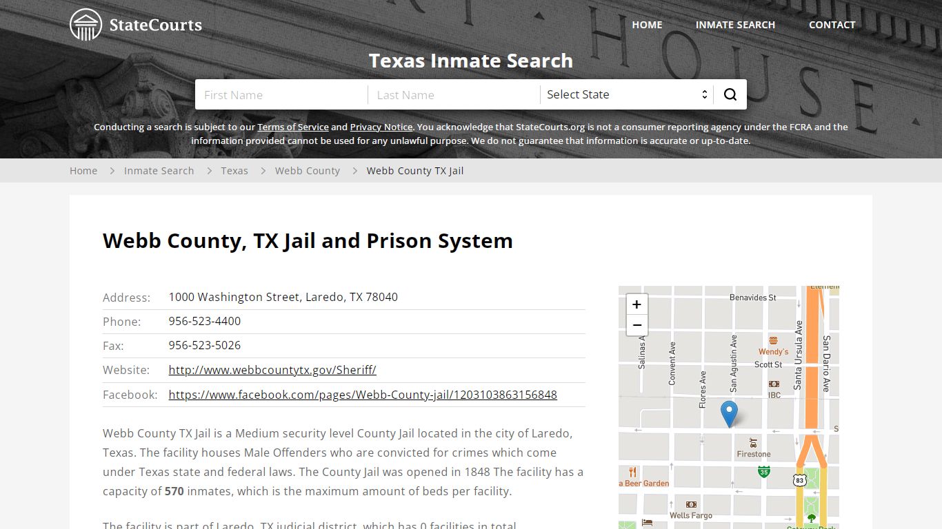 Webb County TX Jail Inmate Records Search, Texas - StateCourts